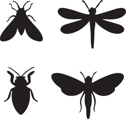 Insects logo type silhouette design
