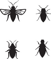 Insects logo type silhouette design