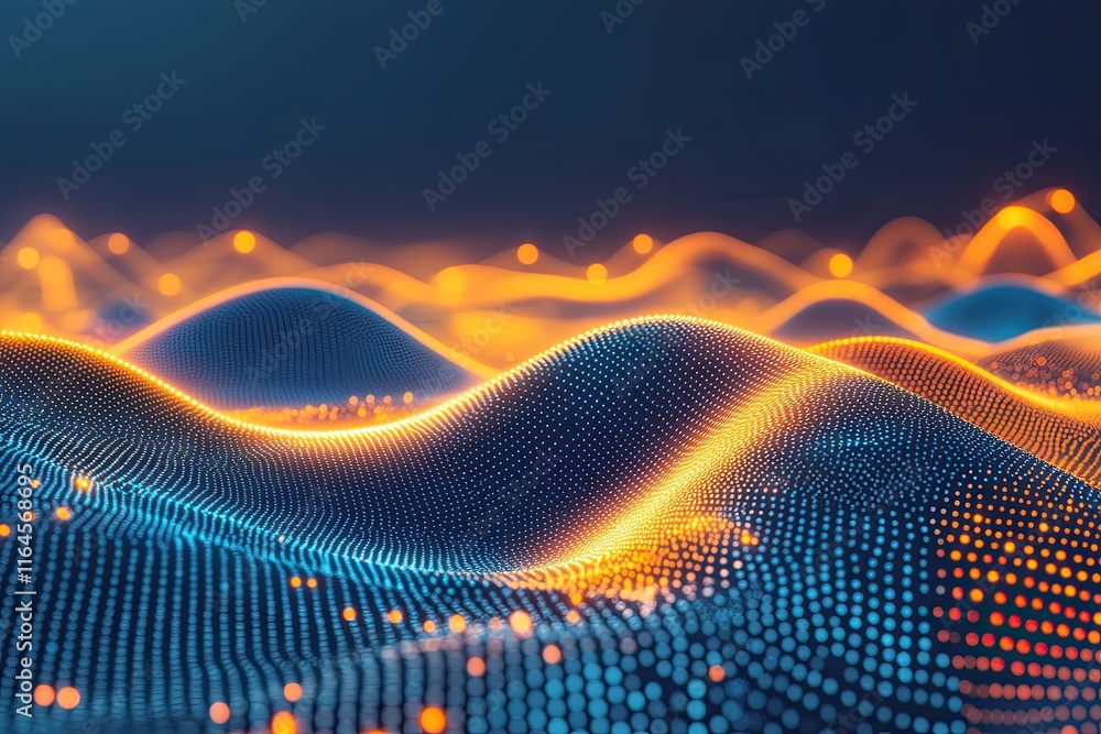 Poster a backdrop of blue digital binary data on a computer screen
