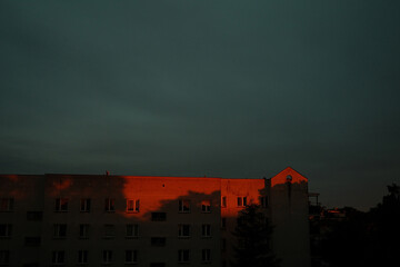 sunset over the city