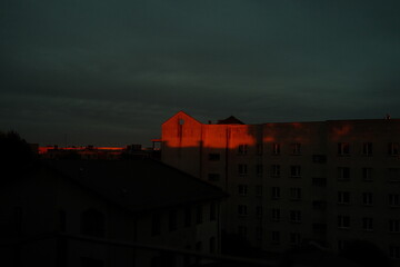 sunset over the city