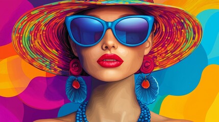 Vibrant fashion accessories in bold colors for summer style design and inspiration