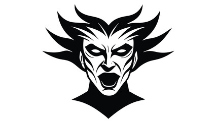 Abstract Face with One Continuous Stroke