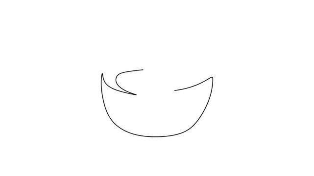 burning diwa continuous line drawing animation, light candle on bowl, minimalist animated stroke on white screen background.