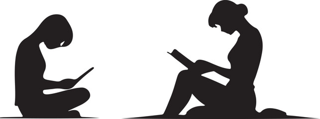 man reding silhouette design