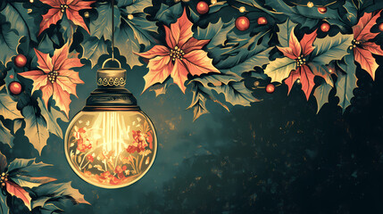 Vintage christmas decoration from a bygone era that evokes nostalgia and warmth with its nostalgic glow and intricate design details. Incandescence. Illustration