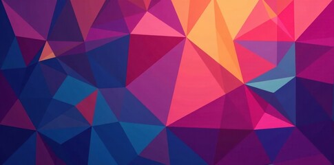 Obraz premium Interlocking geometric triangles, vibrant hues, futuristic, modern