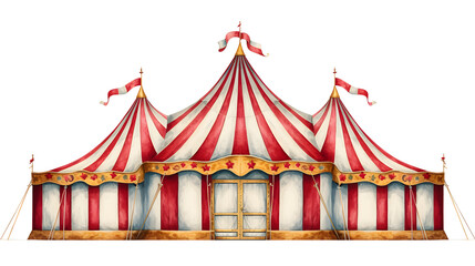 Vintage circus tent illustration isolated on white background