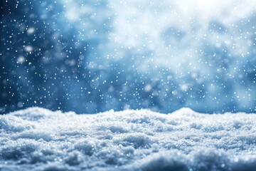 Naklejka premium Snowy Winter Wonderland: A Festive Christmas Background of Frosty Forest and Ice Crystals