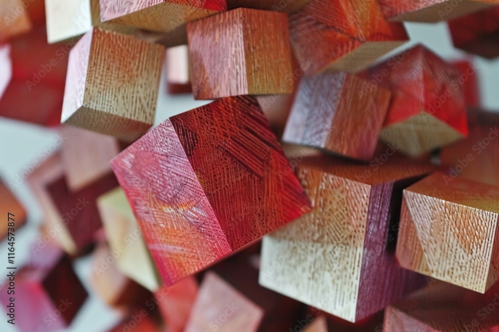 Aufkleber abstract pattern of geometric shapes in vivid colors and varied sizes for dynamic visual appeal