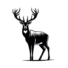 Deer silhouette vector. Deer Vector. Graceful Deer Vector Illustration
