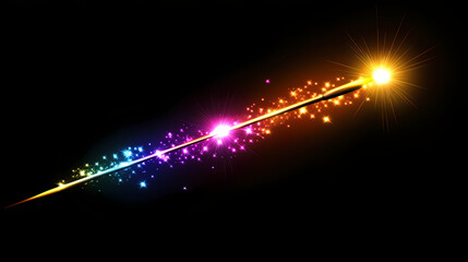 Sparklers ignite night sky with bright, colorful display. Incandescence. Illustration