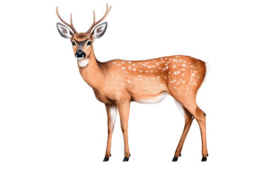 Obraz premium Deer silhouette watercolor style wildlife simple drawing animal isolated on white background