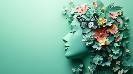 Floral Head Silhouette