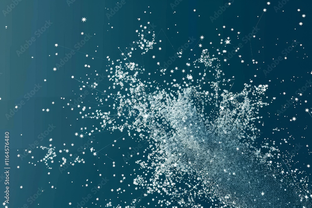 Aufkleber ethereal abstract composition with dark blue gradient and sparkling stardust particles for depth