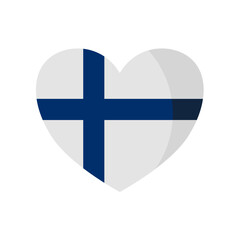Heart with Finland flag - vector illustration
