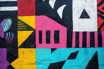 Bold Geometric Abstract Art with Futuristic Aesthetic