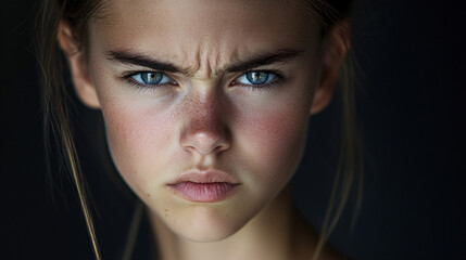 Fototapeta premium Intense Young Woman Portrait
