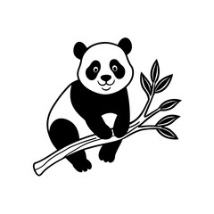 panda bear with bamboo