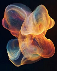 Dynamic Abstract Waves with Glowing Colors