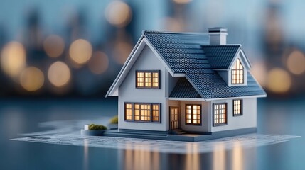 Blueprints and drawings illustrate home construction. The left side features designs while the right side remains blank for advertisements