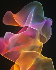 Dynamic Abstract Waves with Glowing Colors