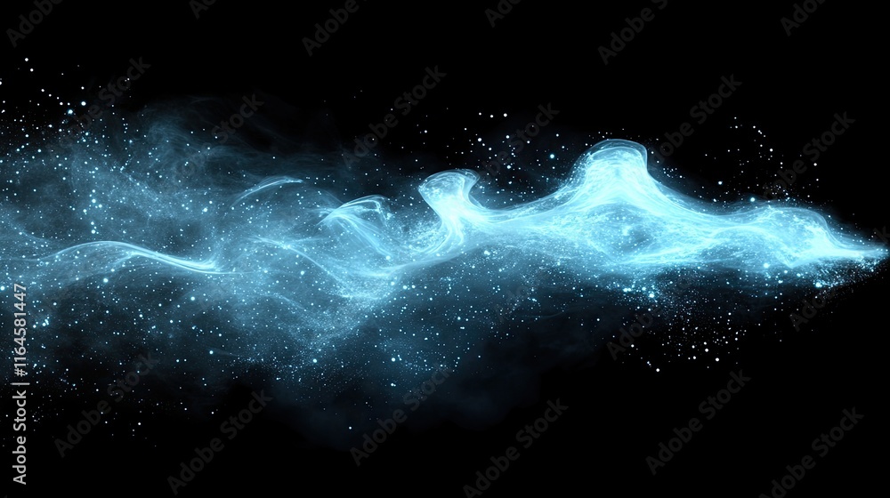Poster a high-resolution 3d depiction of an abstract background with a focus on data technology, highlighti