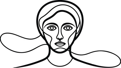 Abstract Face with Overlapping Features