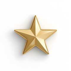 Obraz premium 3d gold glossy yellow star icon isolated on white background