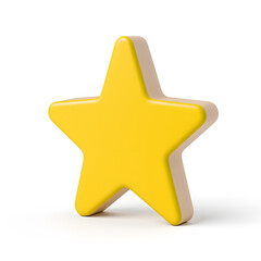 Fototapeta premium 3d gold glossy yellow star icon isolated on white background