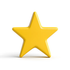 Obraz premium 3d gold glossy yellow star icon isolated on white background
