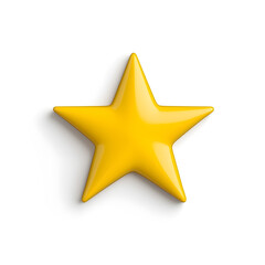 Obraz premium 3d gold glossy yellow star icon isolated on white background