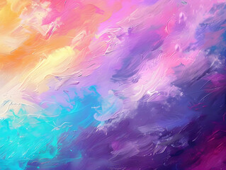 Fototapeta premium Vivid Abstract Brushstrokes of Dreamy Sunset and Mystical Twilight Hues in a Colorful Canvas