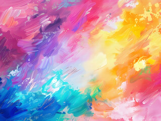 Fototapeta premium Vivid Abstract Brushstrokes of Dreamy Sunset and Mystical Twilight Hues in a Colorful Canvas