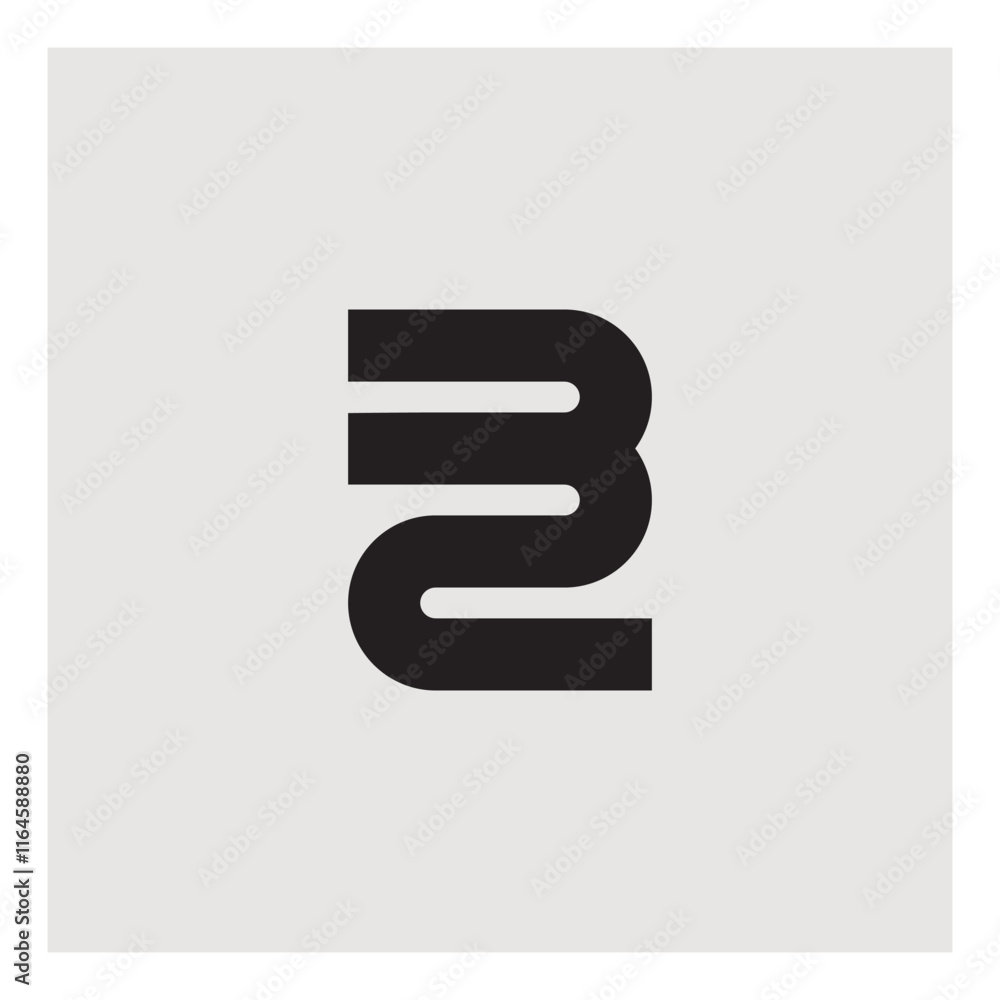 Poster 32 - logo or design element or icon with numbers 3 and 2. logotype.
