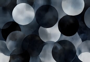 Abstract background with watercolor brush strokes in black and gray tones ai generative