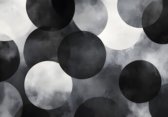 Abstract background with watercolor brush strokes in black and gray tones ai generative