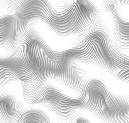 Fototapeta premium Black Line Wave on White Background: Minimalist Design Material for Creative Projects