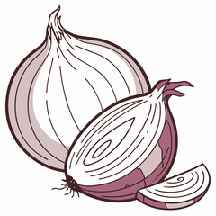 red onion slices on white