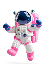 3d Cute little astronaut isolated on white background