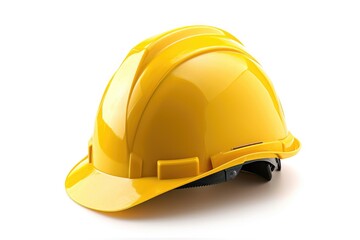 Fototapeta premium Yellow Isolated Construction Hard Hat for Safety in Industry and Manufacturing