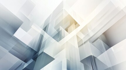 Obraz premium Futuristic abstract background with floating geometric shapes and blurred light effects for design