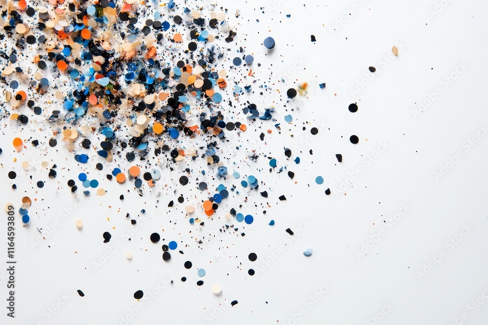 Poster a white background with a lot of colorful dots. the dots are of different colors and sizes. some are
