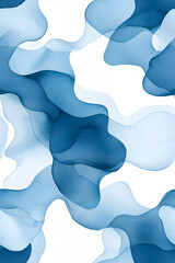 Fototapeta premium Abstract watercolor blue blobs and splash seamless pattern