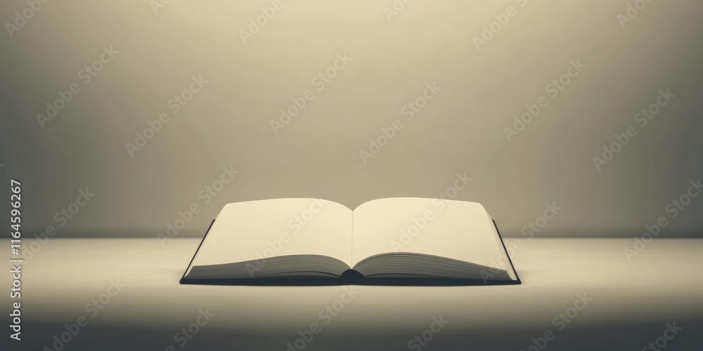 Aufkleber a book is open on a table. the book is white and the pages are blank. the book is open to the middle
