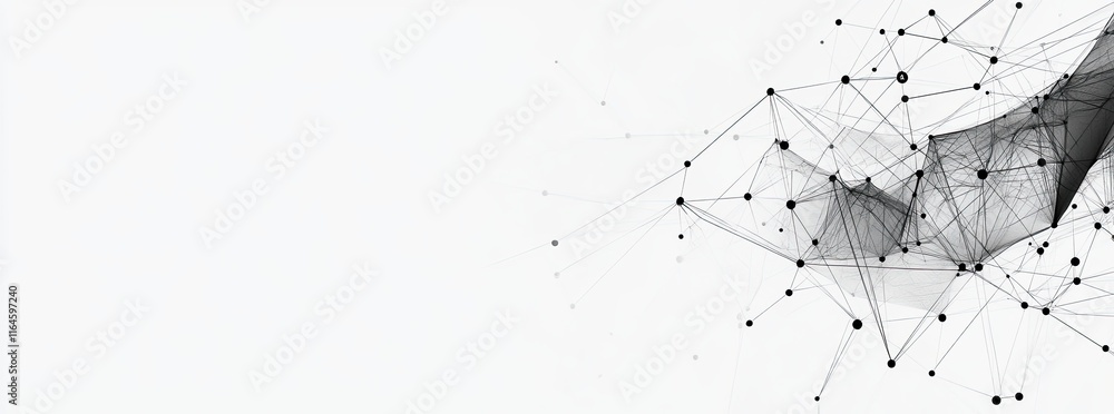 Poster an abstract design of a plexus with interconnected points and lines, illustrating the themes of glob
