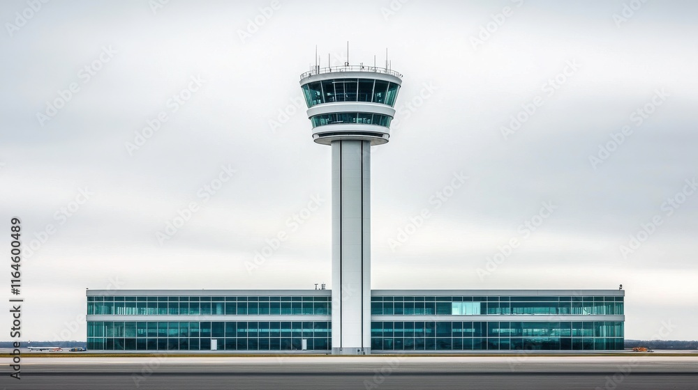 Poster modern control tower with soft light background