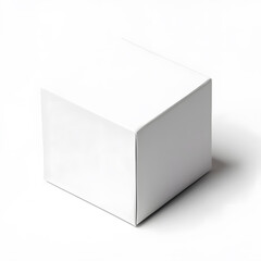 White cubic parcel box mock up, isolated on white background