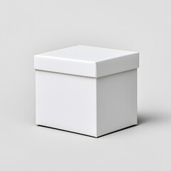 White cubic parcel box mock up, isolated on white background