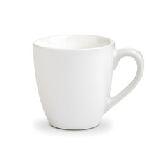 Obraz premium Side view empty cup for tea or coffee mock up isolated on white background